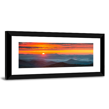Blue Ridge Sunrise Over Misty Ridges Wall Art