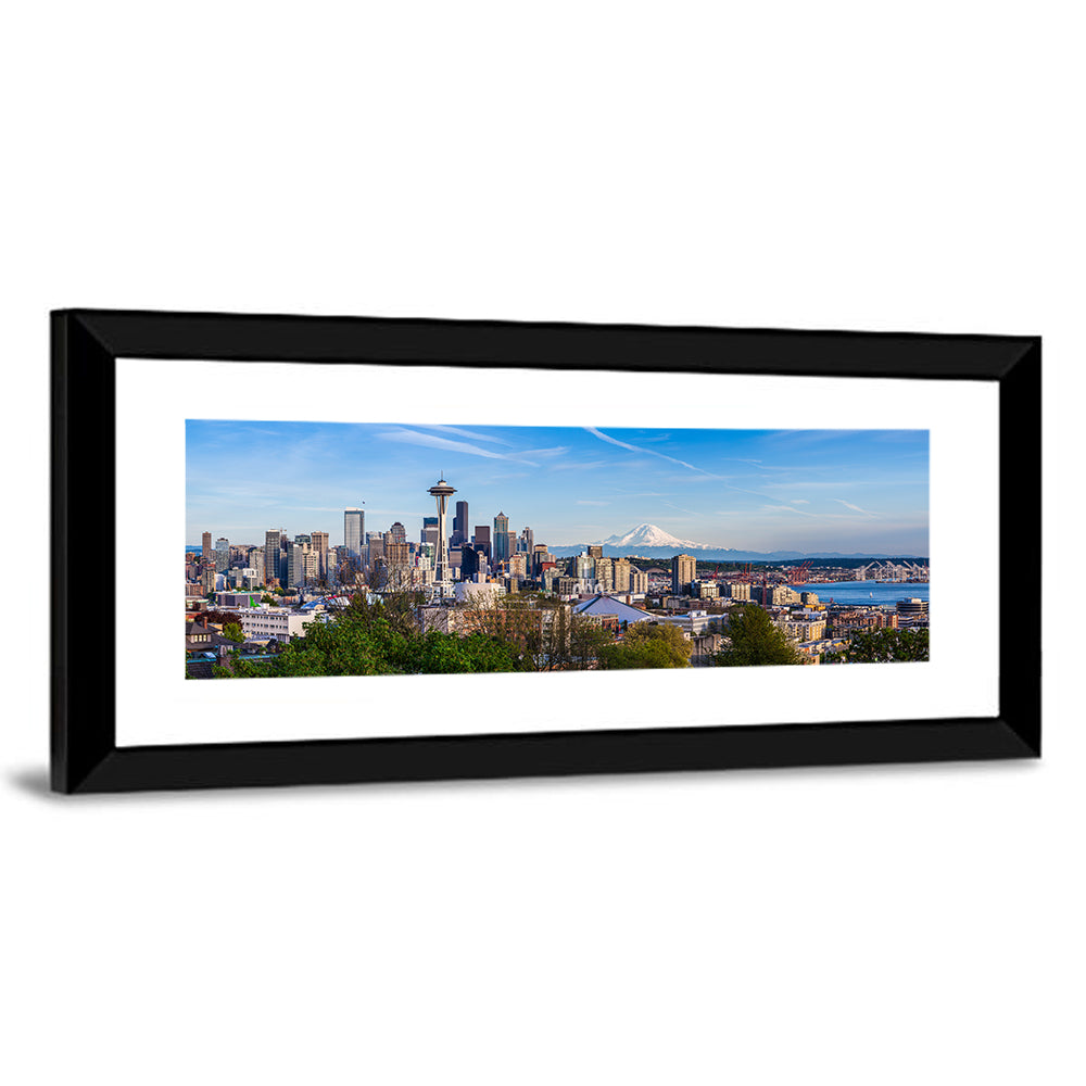 Seattle Skyline with Mount Rainier Wall Art