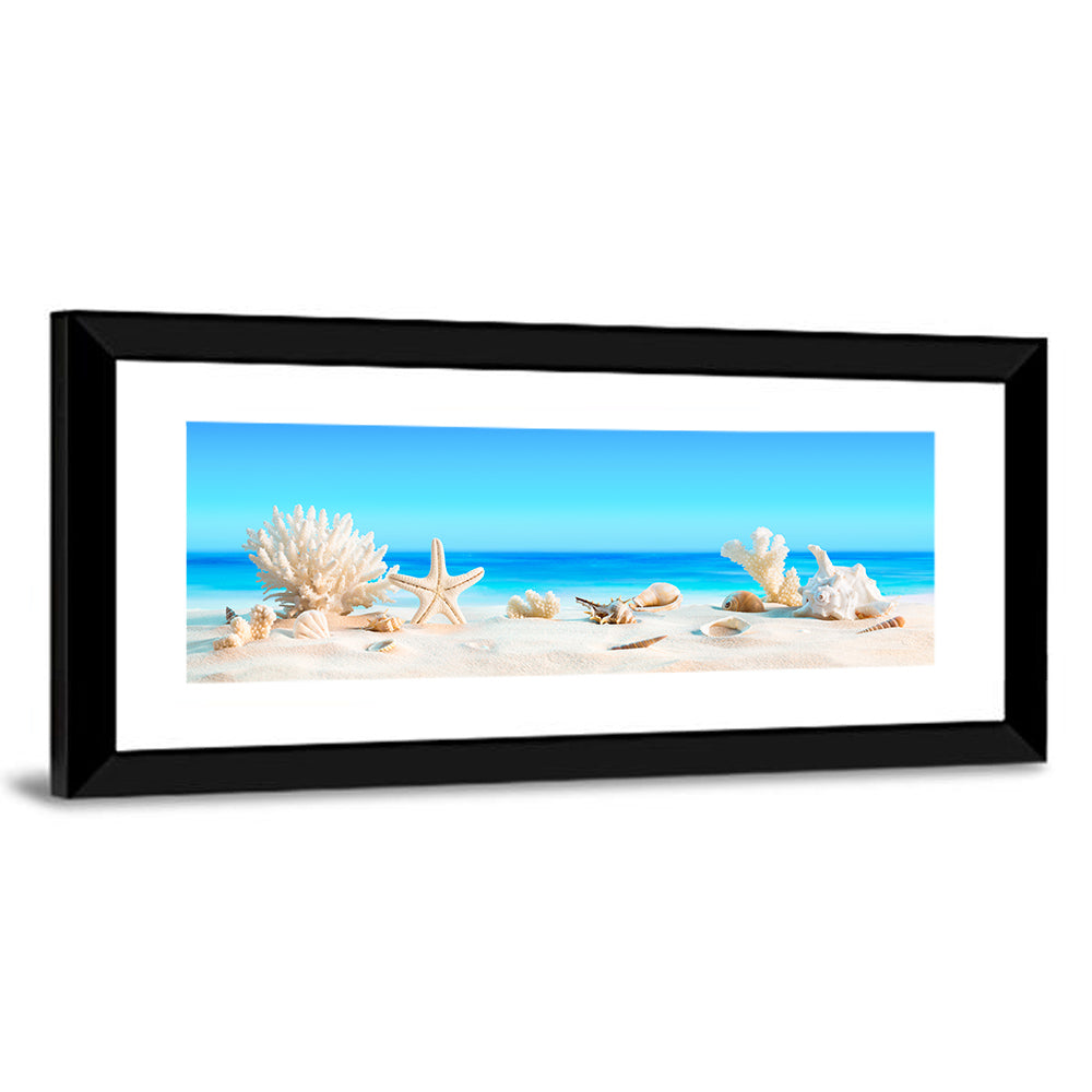 Seashells on Turquoise Shore Wall Art