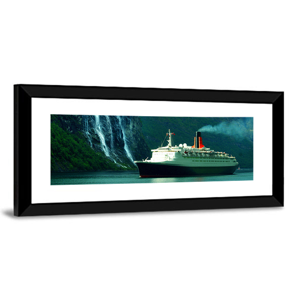 Cruise Ship at Geiranger Fjord Wall Art