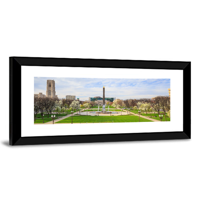 Cathedral of Learning Plaza Wall Art as a framed print