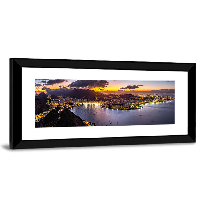 Rio De Janeiro Night Skyline Wall Art as a framed print