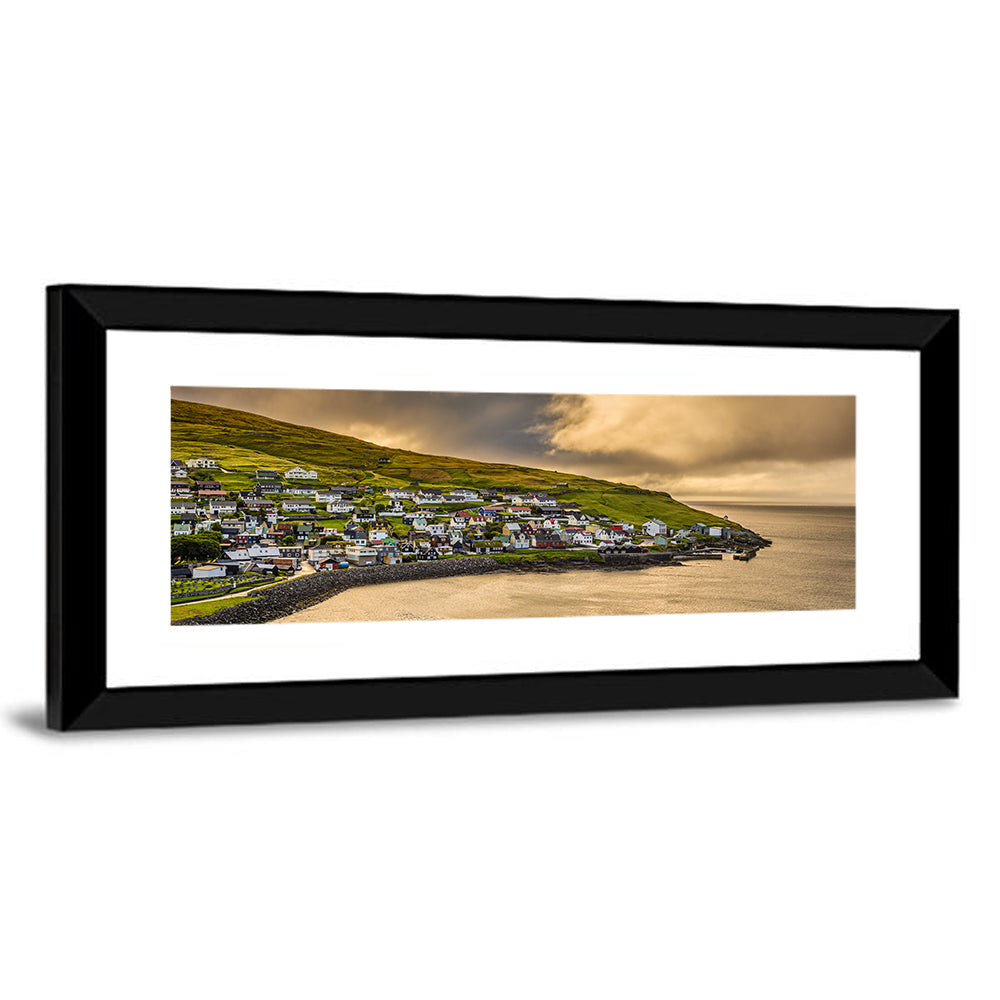 Coastal Village at Golden Hour Wall Art