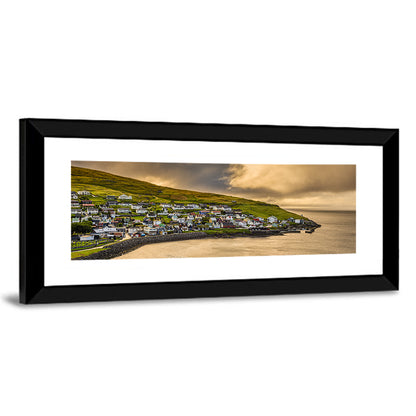 Coastal Village at Golden Hour Wall Art