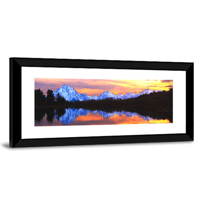 Grand Teton Sunset Reflection Wall Art as a framed print
