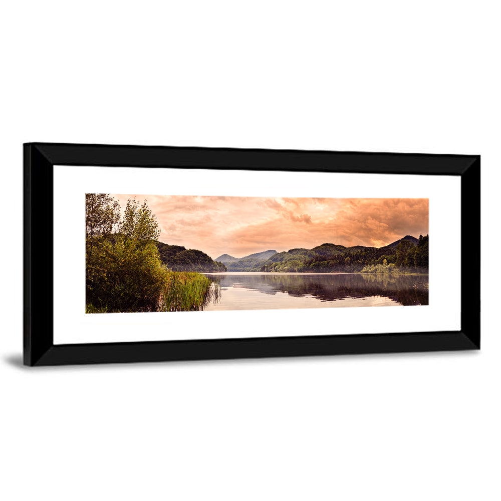 Cloudy Lake at Golden Hour Wall Art