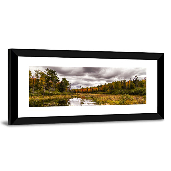 Michigan Autumn Marsh Wall Art as a framed print