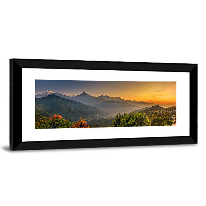 Annapurna Sunrise Over Pokhara Wall Art as a framed print