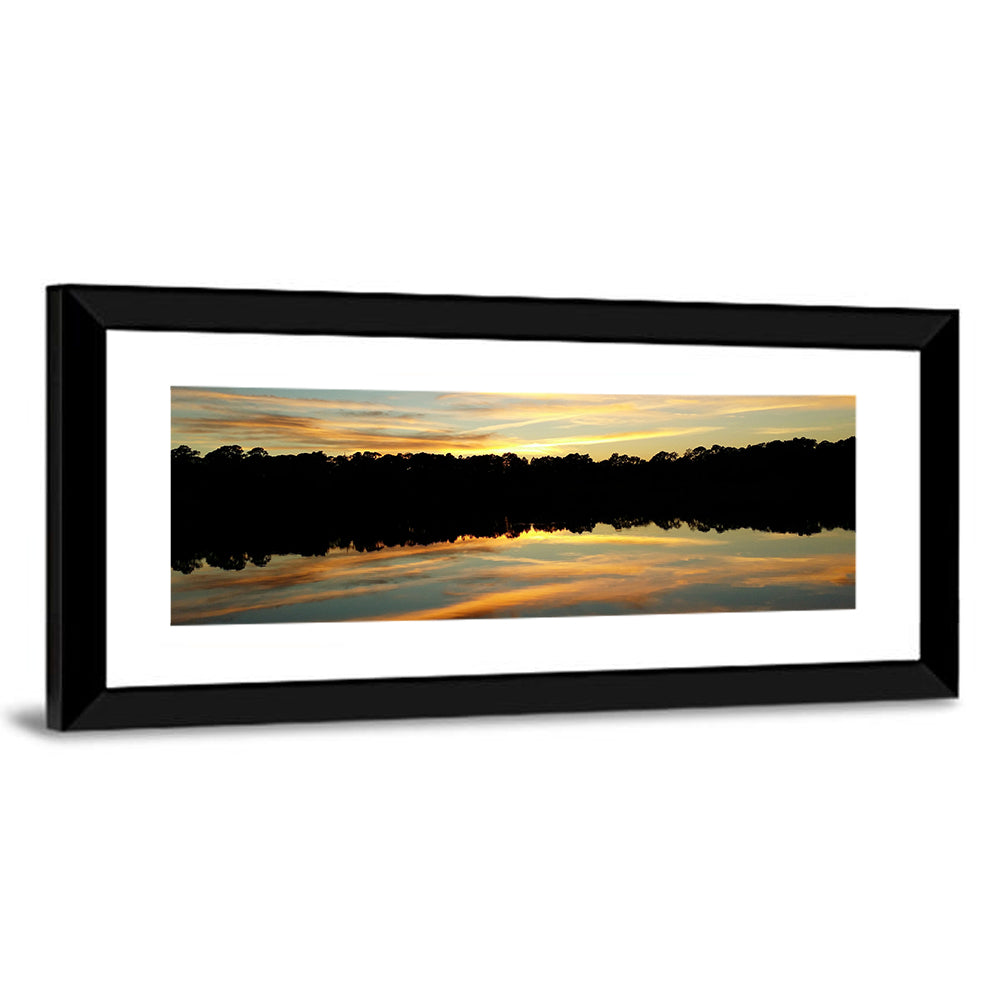 Lake Charles Golden Sunset Wall Art