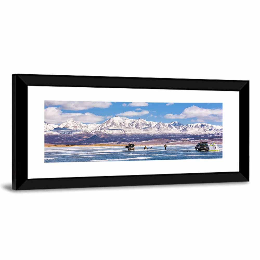 Lake Hovsgol Winter Ice Fishing Wall Art