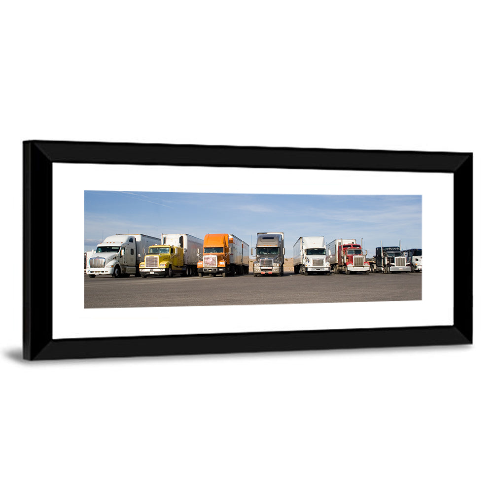 Semi Truck Fleet Wall Art