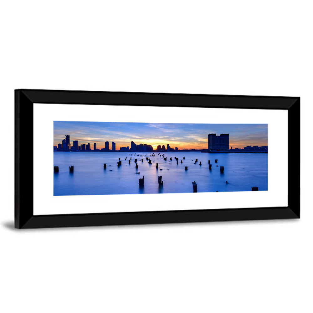 Jersey City Skyline at Dusk Wall Art