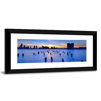 Jersey City Skyline at Dusk Wall Art