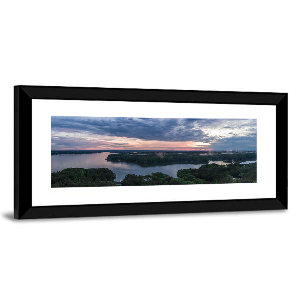 Lake Gaston Mist at Dusk Wall Art