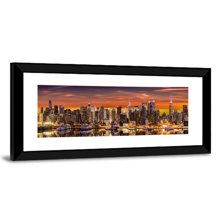 Midtown Manhattan Skyline Wall Art as a framed print