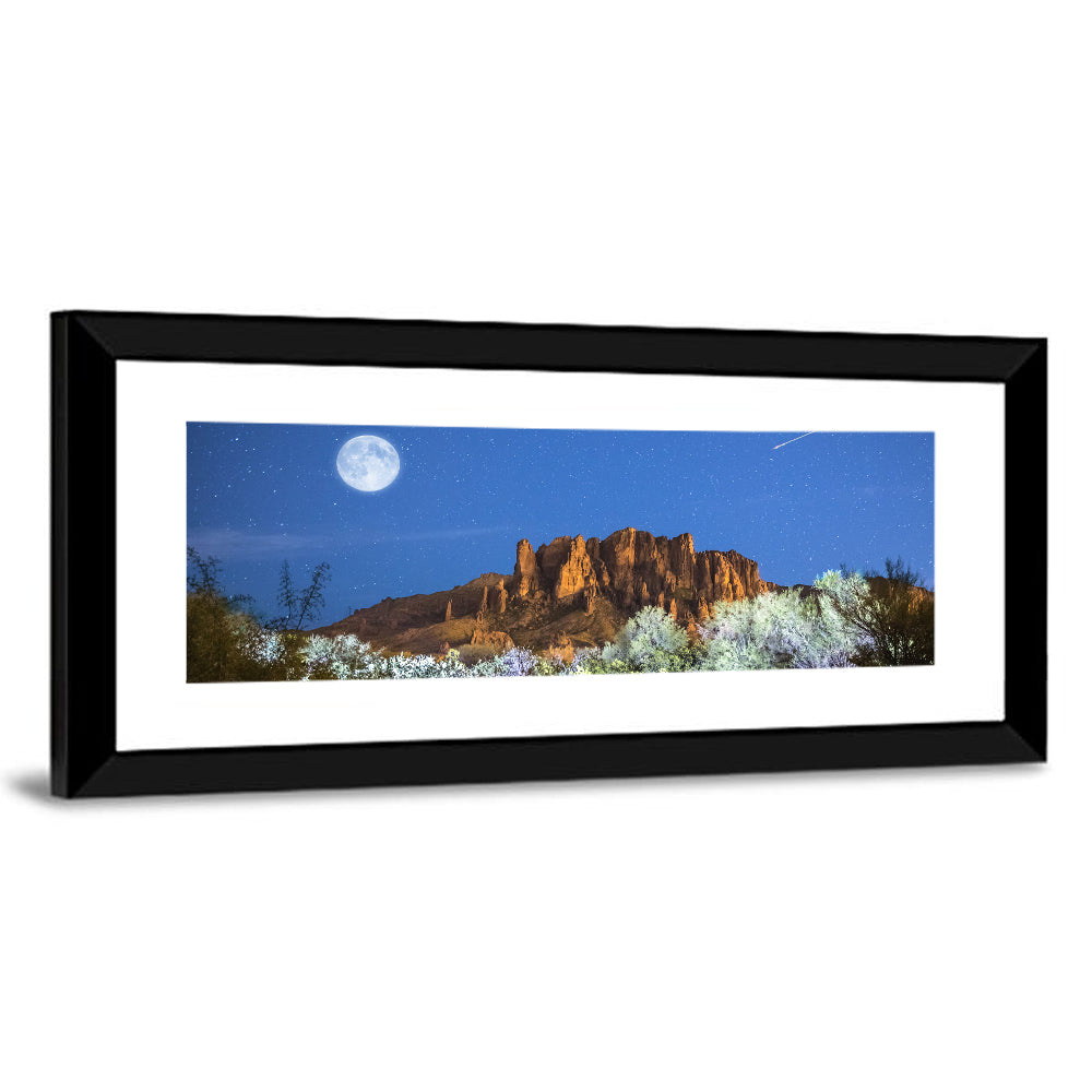 Moonlit Superstition Mountains Arizona Wall Art