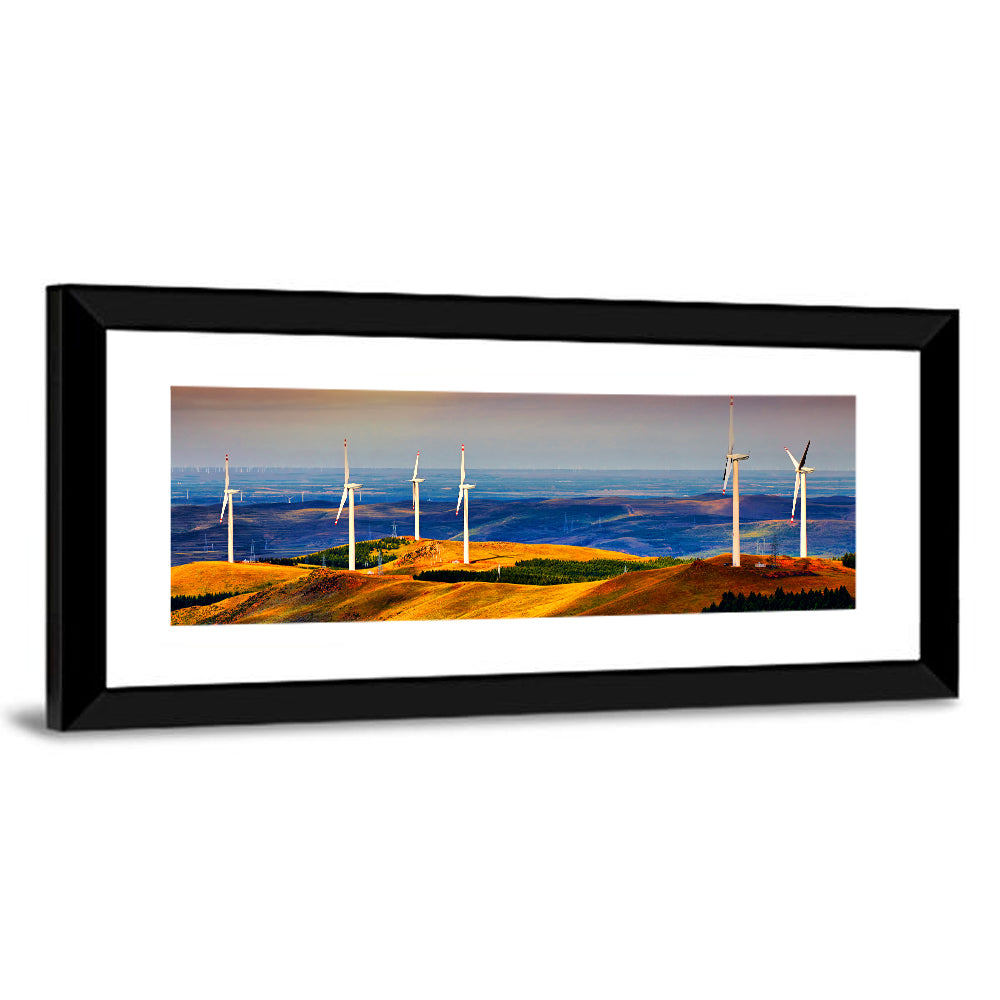 Golden Hour Wind Turbines Wall Art