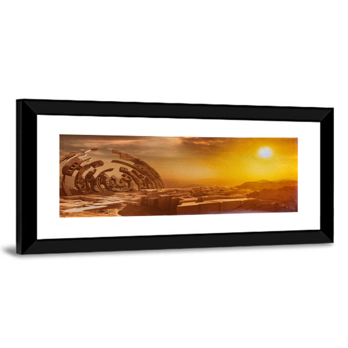 Deserted Alien Planet at Dusk Wall Art as a framed print