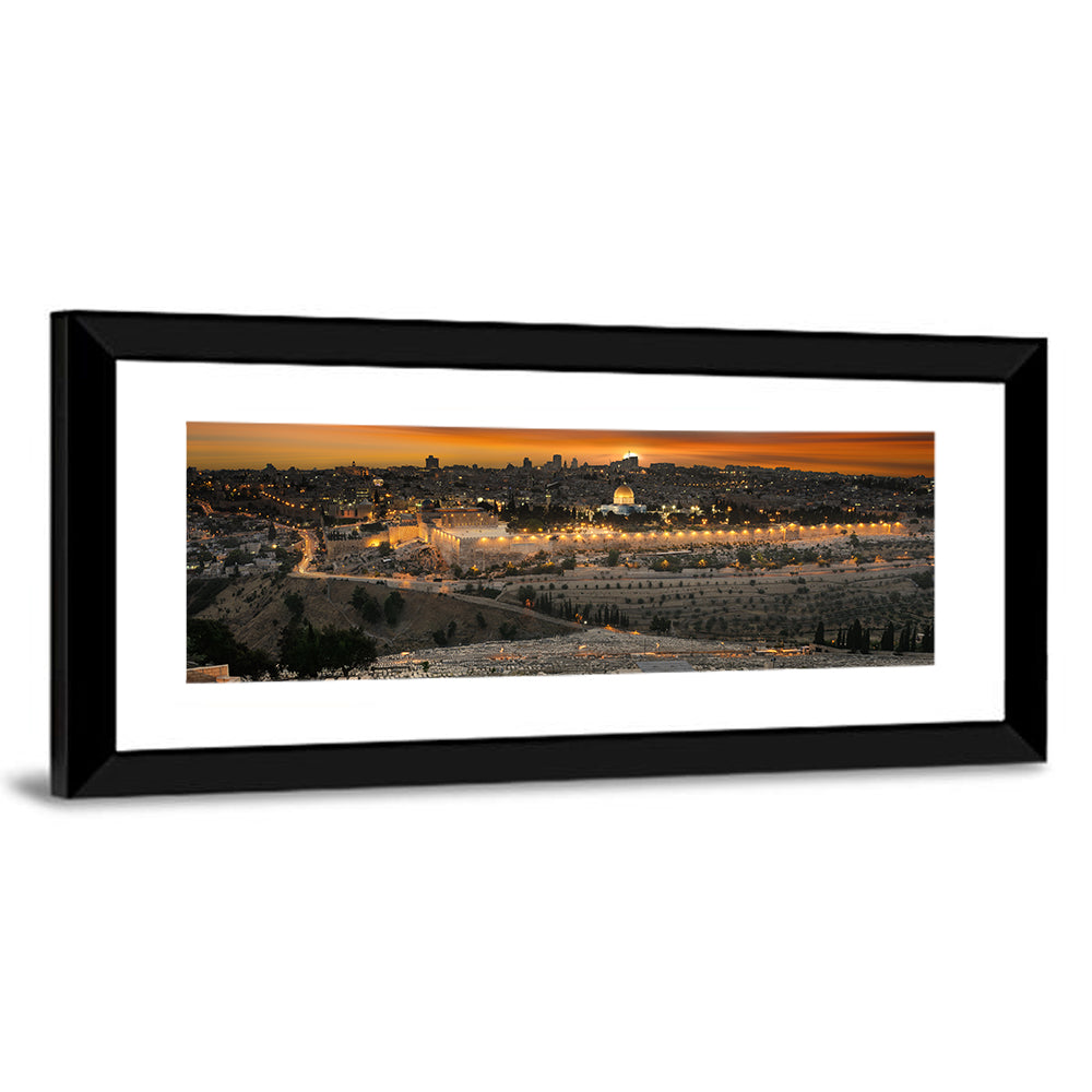Jerusalem Sunset Over Temple Mount Wall Art
