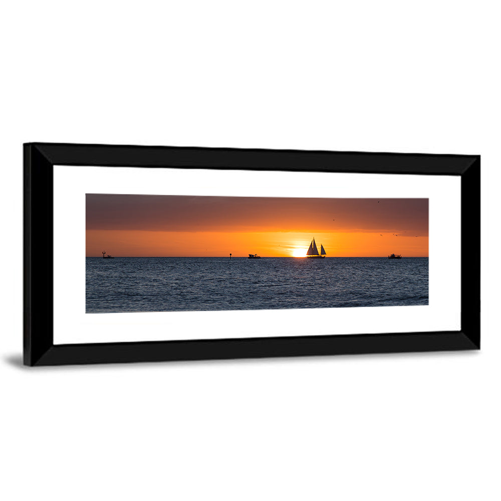 Florida Sailboat Sunset Wall Art