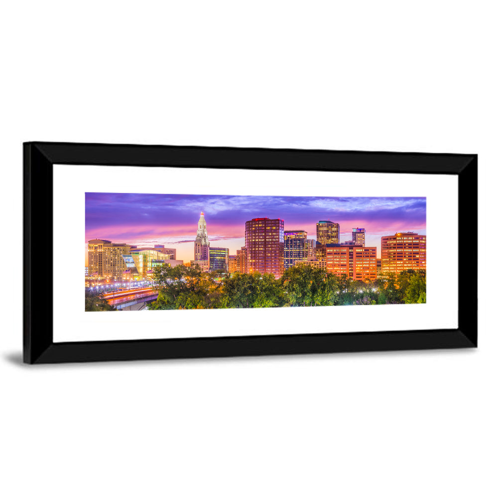 Hartford Skyline at Dusk Wall Art