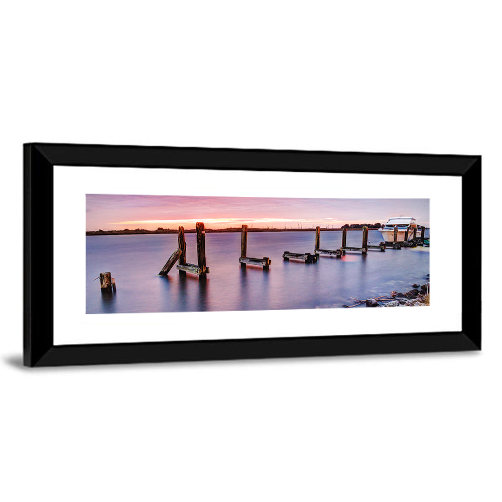 Bayou Lafourche Dock Sunrise Wall Art