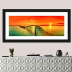 Sea Pier Sunset Wall Art