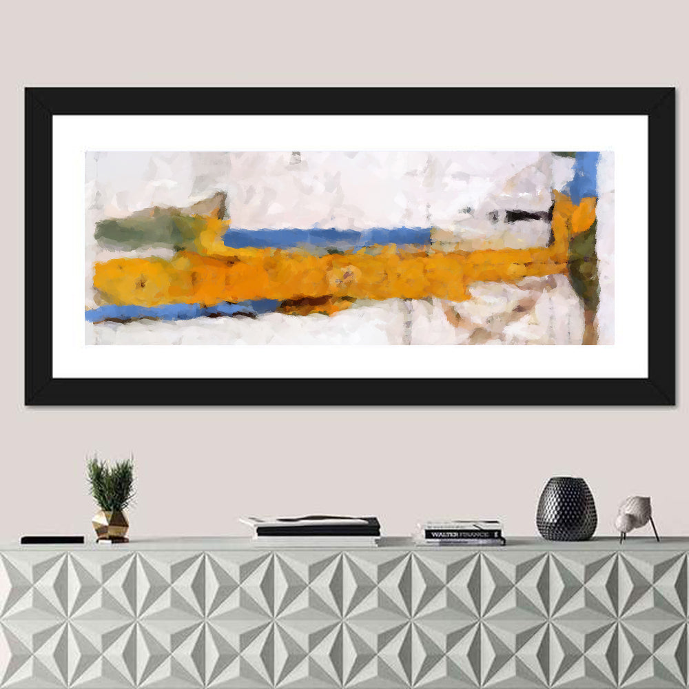 Lake Reflection in Yellow and Blue Wall Art