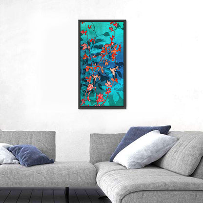 Red Leaf Branches Wall Art