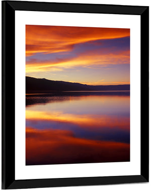 Cloudy Lake Sunset Wall Art