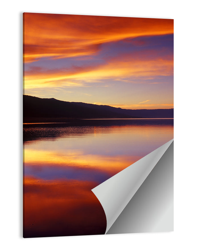 Dusk Over Mountain Lake Wall Art as a poster print