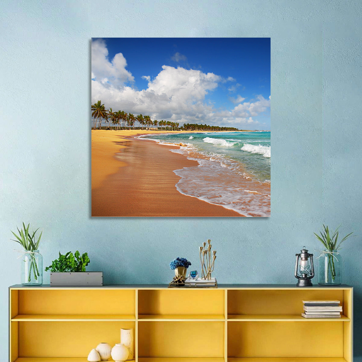 Palm Lined Tropical Coast Wall Art