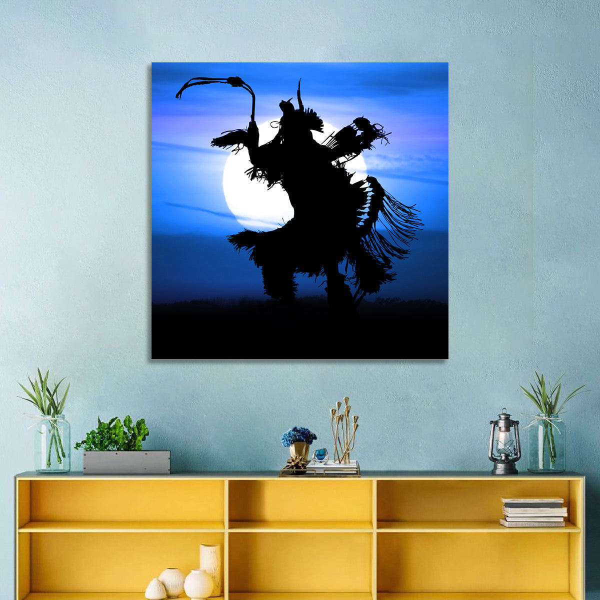 Moonlit Pow Wow Dancer Wall Art