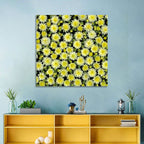 Yellow Chrysanthemum Bloom Pattern Wall Art