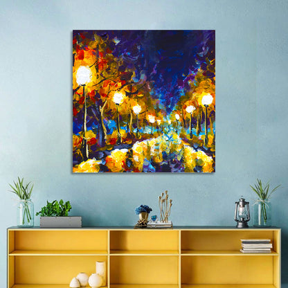 Autumn Evening Park Path Wall Art