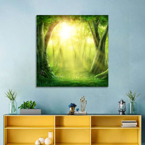 Forest Golden Sunrise Wall Art