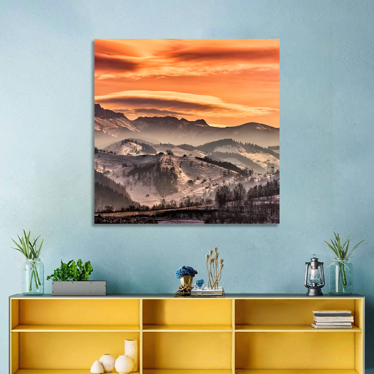 Pestera Mountain Sunrise Wall Art