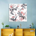 Tropical Hibiscus Pattern Wall Art