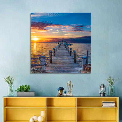 Islamorada Pier at Golden Hour Wall Art