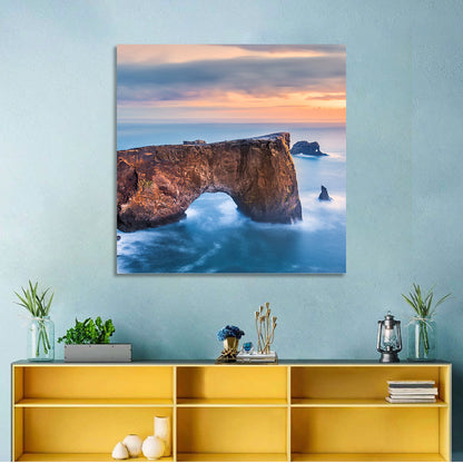 Dyrhólaey Sea Arch at Sunset Wall Art
