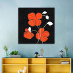 Black and Orange Poppy Illustration Wall Art