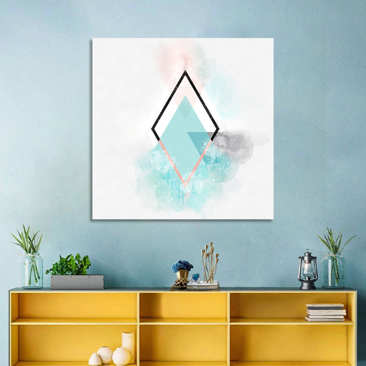 Scandinavian Diamond Geometry Wall Art