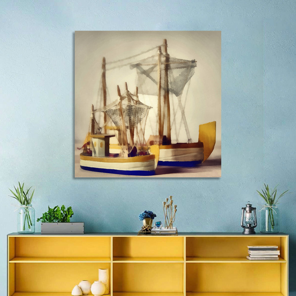 Two Watercolor Boats Wall Art