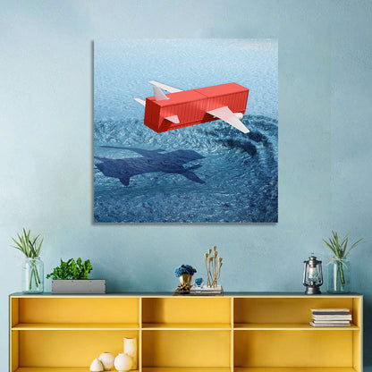 Flying Shipping Container Wall Art