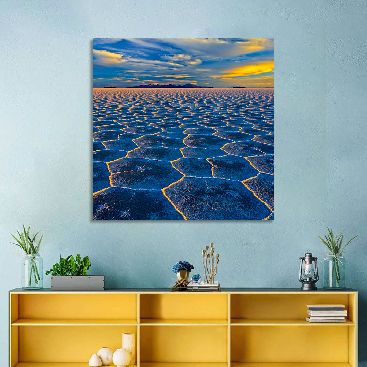 Salar De Uyuni Salt Flats at Sunset Wall Art