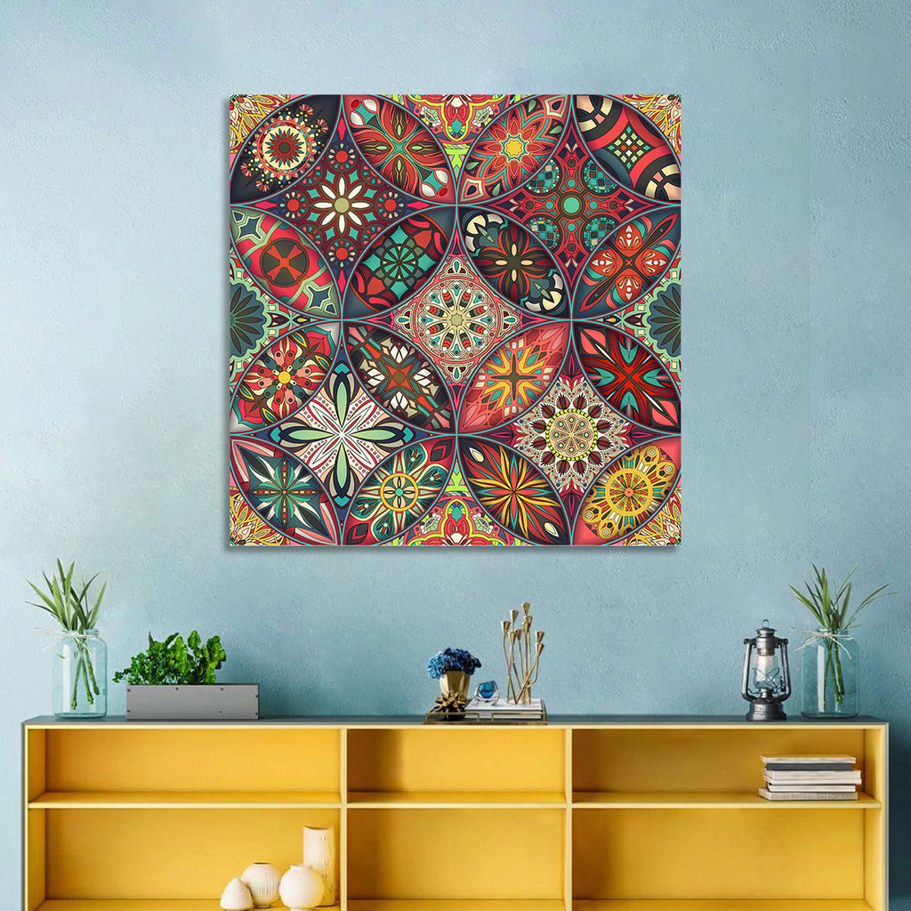 Vintage Mandala Tile Pattern Wall Art