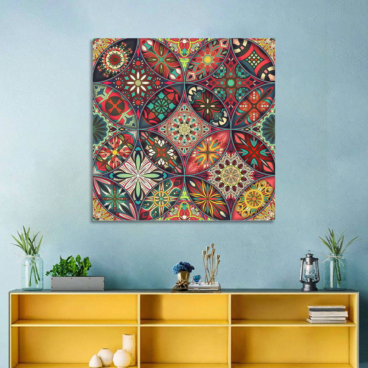 Vintage Mandala Tile Pattern Wall Art