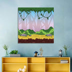 Playful Jungle Path Illustration Wall Art