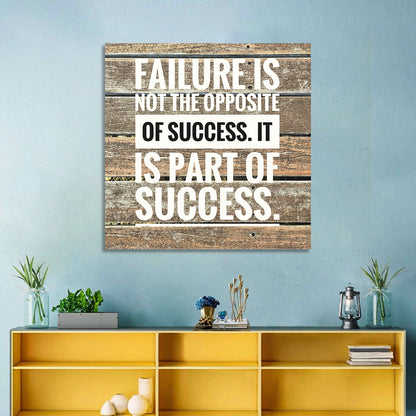 Failure Is Part of Success Rustic Typography Wall Art