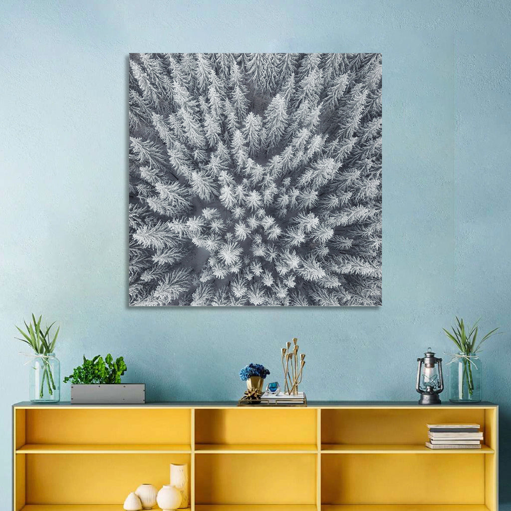 Snow Covered Pine Forest Wall Art